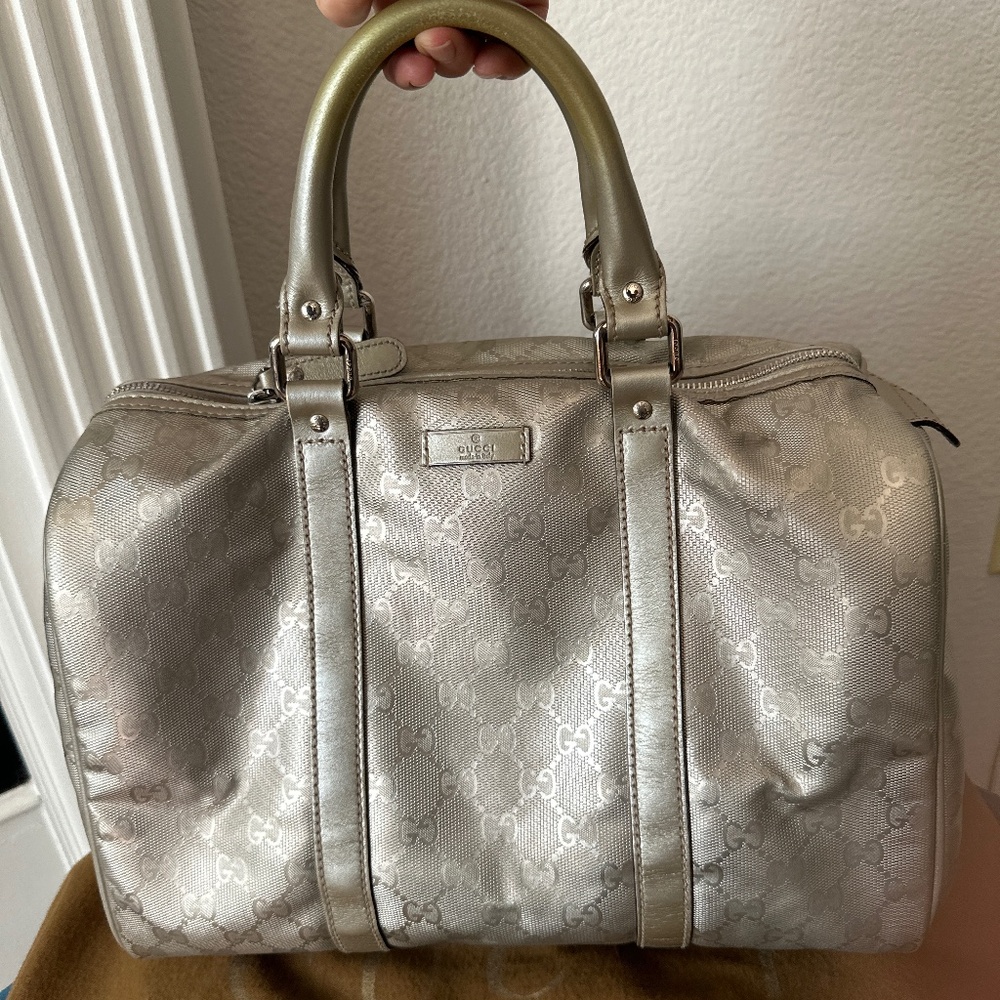 Gucci Boston Bag Metallic silver